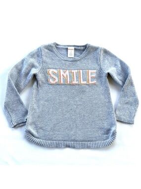 Gymboree Girls Gray “Smile” Sweater, Size 3T